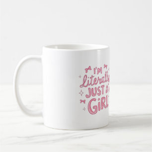 Ich bin buchstäblich nur ein Mädchen Rosa Schleife Kaffeetasse