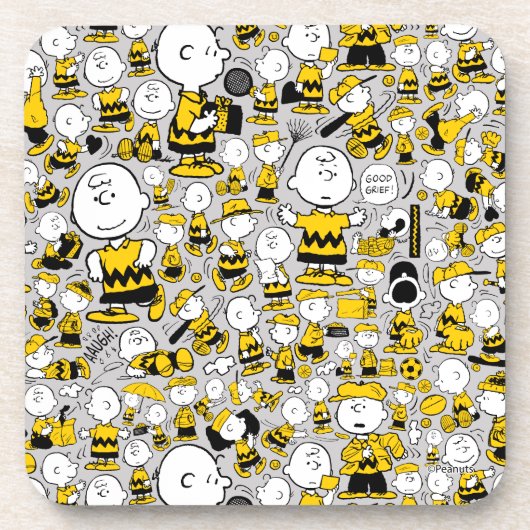 Ich bin Charlie Brown Pattern Getränkeuntersetzer (Vorderseite)