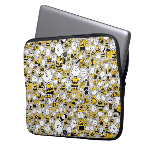 Ich bin Charlie Brown Pattern Laptopschutzhülle (Vorderseite Links)