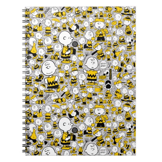 Ich bin Charlie Brown Pattern Notizblock (Vorderseite)