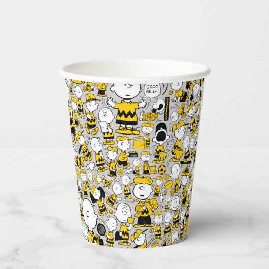 Ich bin Charlie Brown Pattern Pappbecher (Rückseite)