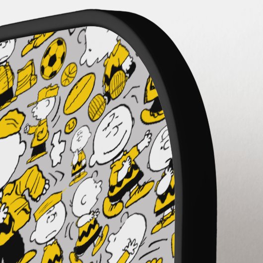 Ich bin Charlie Brown Pattern Pickleball Schläger (Linke Seite)