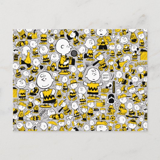 Ich bin Charlie Brown Pattern Postkarte (Vorderseite)