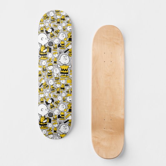 Ich bin Charlie Brown Pattern Skateboard (Vorderseite)