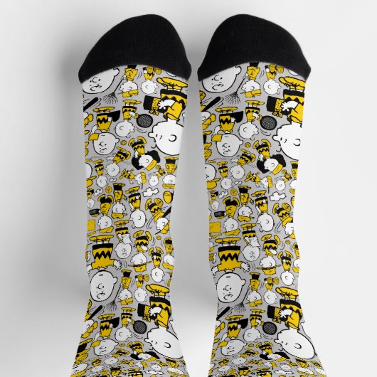 Ich bin Charlie Brown Pattern Socken (Oben)