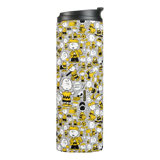 Ich bin Charlie Brown Pattern Thermosbecher (Nach links gedreht)