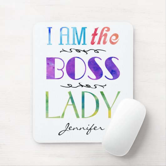 Ich bin Chef-Dame Womens Typography Personalized Mousepad (Mit Mouse)