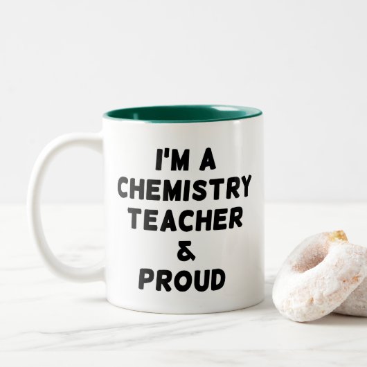 ICH BIN CHEMISTRIELEHRER UND STOLZ ZWEIFARBIGE TASSE (Mit Donut)
