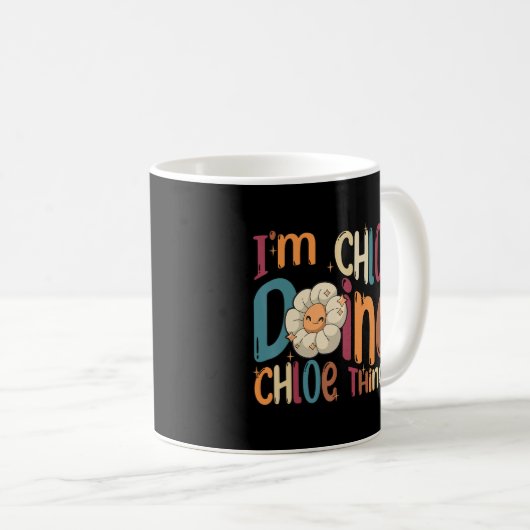 Ich bin Chloe tun Chloe Dinge Groovy Retro Chloe Kaffeetasse (VorderseiteRechts)