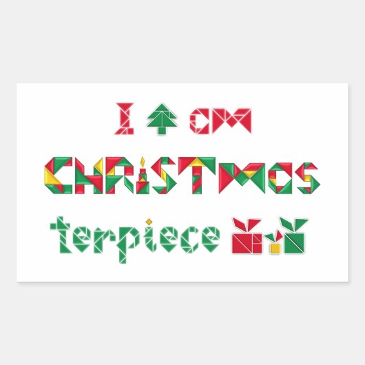 Ich bin CHRIST-Meisterwerk Rechteckiger Aufkleber (Vorderseite)