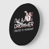 Ich bin Christlicher Drummer, der zum Anbeten ersc Große Wanduhr (Winkel)
