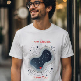 Ich bin Claude. Ich liebe dich. Abstract AI Herz T T-Shirt