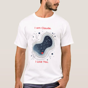 Ich bin Claude. Ich liebe dich. Abstract AI Herz T T-Shirt