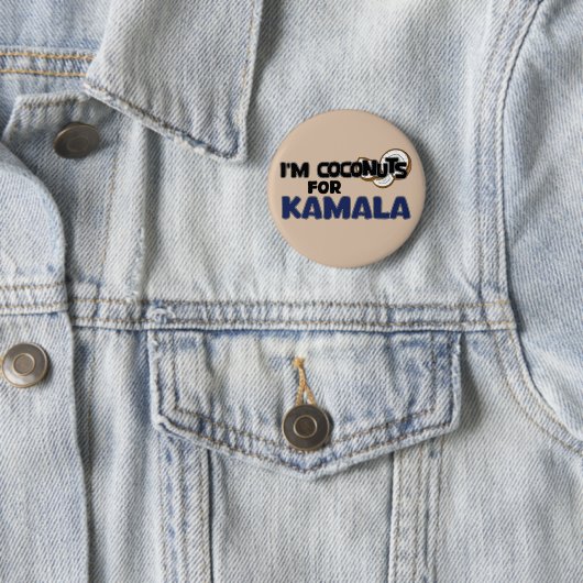 Ich bin Coconuts für Kamala Harris Funny Coconut T Button (Beispiel)