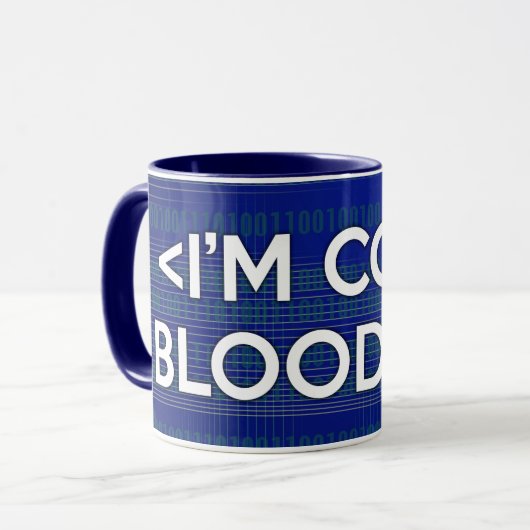 ICH BIN CODE BLOODED Computer Tasse (Vorderseite Links)