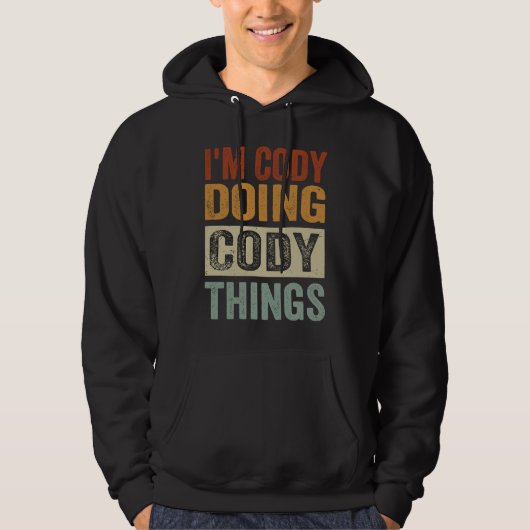 Ich bin Cody Doing Cody Things Coding Nerd Hoodie (Vorderseite)