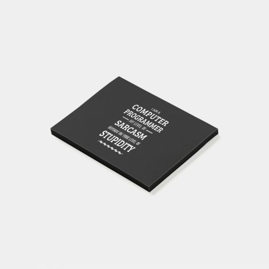 Ich bin Computerprogrammiererin Post-it Klebezettel (angewinkelt)