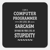 Ich bin Computerprogrammiererin Quadratischer Aufkleber (Vorderseite)