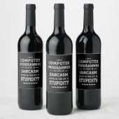 Ich bin Computerprogrammiererin Weinetikett (Flaschen)
