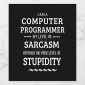 Ich bin Computerprogrammiererin Weinetikett (Einzelnes Label)