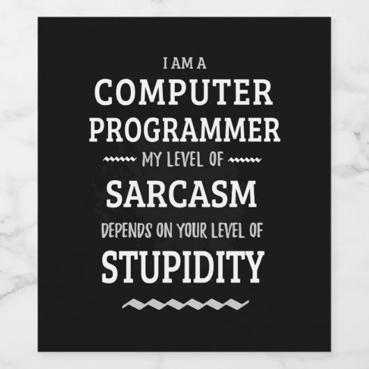 Ich bin Computerprogrammiererin Weinetikett (Einzelnes Label)