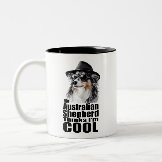 Ich bin Cool Australischer Schäferhund Zweifarbige Tasse (Links)