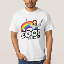 Ich bin Cool damit - Regenbogen Jesus T-Shirt