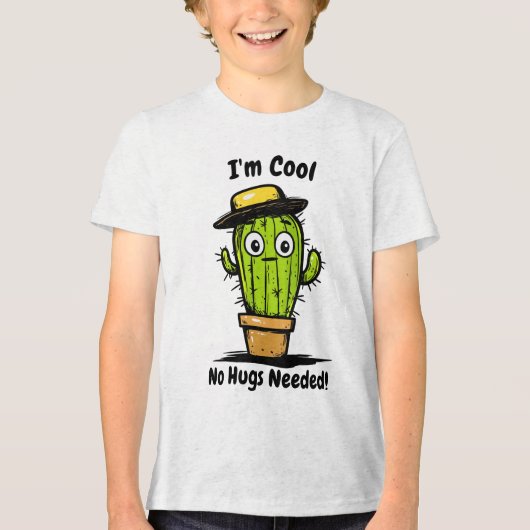 Ich bin Cool, keine Schläger nötig! Funny Cactus k Tri-Blend Shirt (Vorderseite)