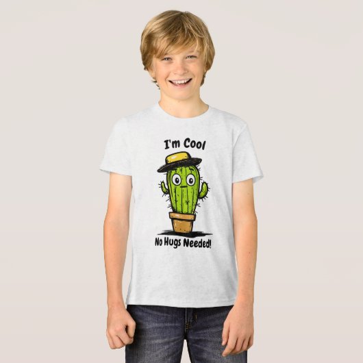 Ich bin Cool, keine Schläger nötig! Funny Cactus k Tri-Blend Shirt (Vorderseite voll)