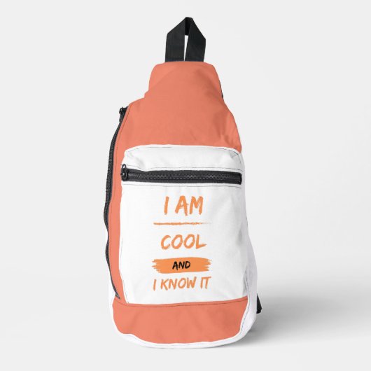 Ich bin cool und weiß es crossbody bag (Vorderseite)