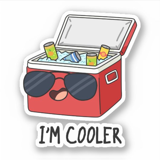 Ich bin Cooler Funny Ice Cooler Box Pun Aufkleber (Vorderseite)