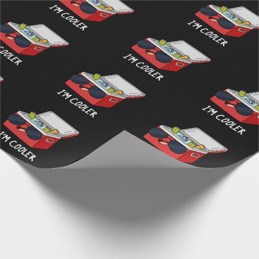 Ich bin Cooler Funny Ice Cooler Box Pun Dark BG Geschenkpapier (Ecke)