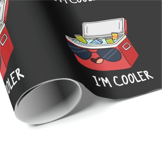 Ich bin Cooler Funny Ice Cooler Box Pun Dark BG Geschenkpapier (Rolleneckpunkt)