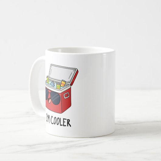 Ich bin Cooler Funny Ice Cooler Box Pun Kaffeetasse (Vorderseite Links)