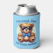 Ich bin Cooler Teddy Bär mit Blue Bow, anpassbar Dosenkühler (Kanne Vorderseite)