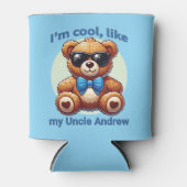 Ich bin Cooler Teddy Bär mit Blue Bow, anpassbar Dosenkühler (Vorderseite)