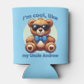 Ich bin Cooler Teddy Bär mit Blue Bow, anpassbar Dosenkühler (Rückseite)