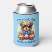 Ich bin Cooler Teddy Bär mit Blue Bow, anpassbar Dosenkühler (Kanne Rückseite)