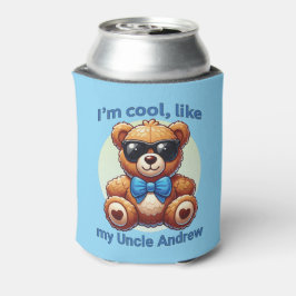 Ich bin Cooler Teddy Bär mit Blue Bow, anpassbar Dosenkühler