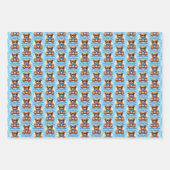 Ich bin Cooler Teddy Bär mit Blue Bow, anpassbar Geschenkpapier Set (Vorderseite)