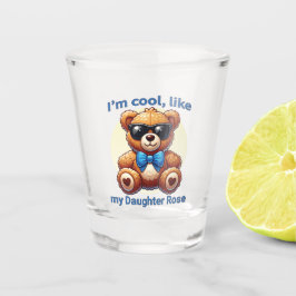 Ich bin Cooler Teddy Bär mit Blue Bow, anpassbar Schnapsglas
