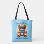 Ich bin Cooler Teddy Bär mit Blue Bow, anpassbar Tasche (Rückseite)