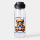 Ich bin Cooler Teddy Bär mit Blue Bow, anpassbar Trinkflasche (Rückseite)
