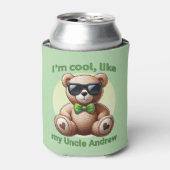 Ich bin Cooler Teddybär mit einem grünen Bow, der Dosenkühler (Kanne Vorderseite)