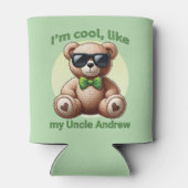Ich bin Cooler Teddybär mit einem grünen Bow, der Dosenkühler (Rückseite)