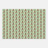 Ich bin Cooler Teddybär mit einem grünen Bow, der Geschenkpapier Set (Vorderseite)