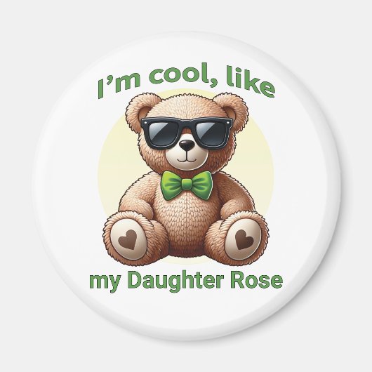 Ich bin Cooler Teddybär mit einem grünen Bow, der Magnet (Vorne)