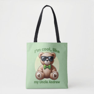 Ich bin Cooler Teddybär mit einem grünen Bow, der Tasche