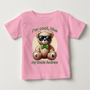 Ich bin Cooler Teddybär mit grünem Schleifen-Anhän Baby T-shirt