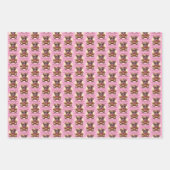 Ich bin Cooler Teddybär mit rosa Bow, anpassbar Geschenkpapier Set (Vorderseite)